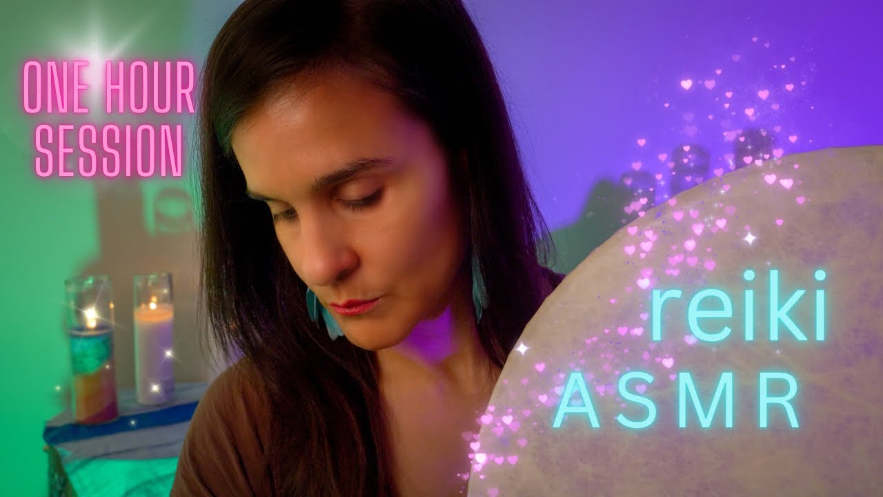 ASMR Reiki FULL Session✨1 HOUR Healing tones w/ CRYSTALS Hand Movements Personal Attention DRUMS💜