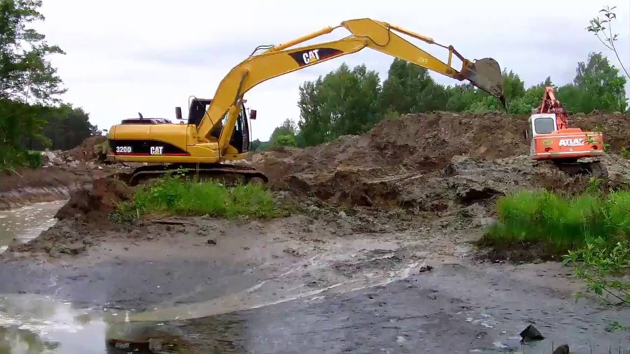 Kopanie stawu 2014/2016 //Cat 320D & Atlas 1404//