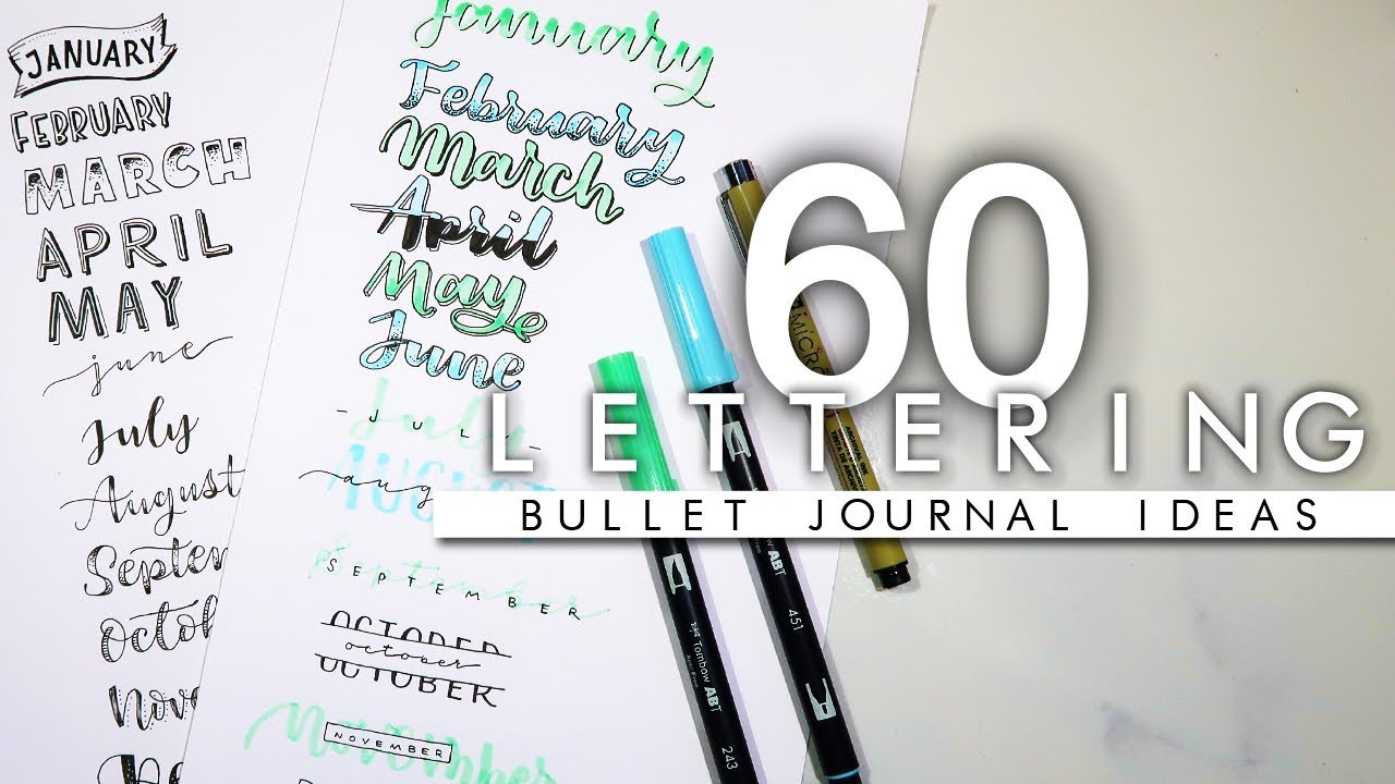 60 Hand Lettering Ideas For Your NEW Bullet Journal 📔 Headers & Banners 📔