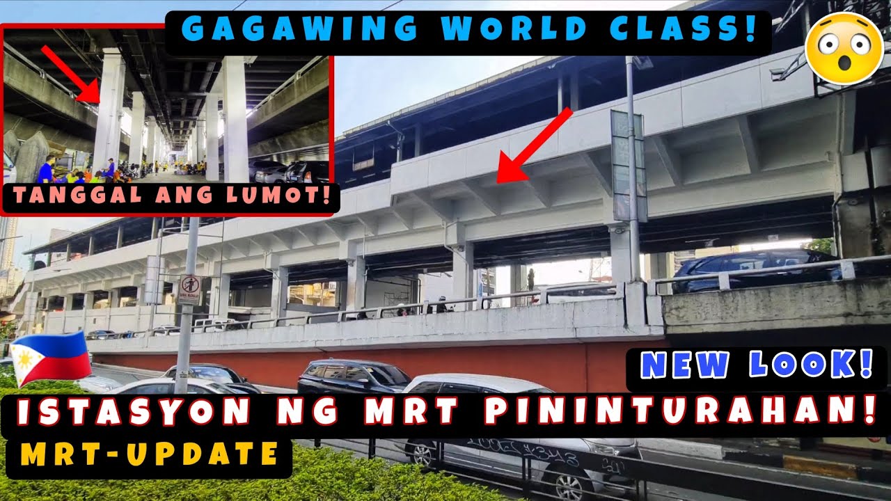 Istasyon ng MRT Pininturahan! Mga poste at Hagdan Pinipinturahan din! Rehabilitasyon Umarangkada na!