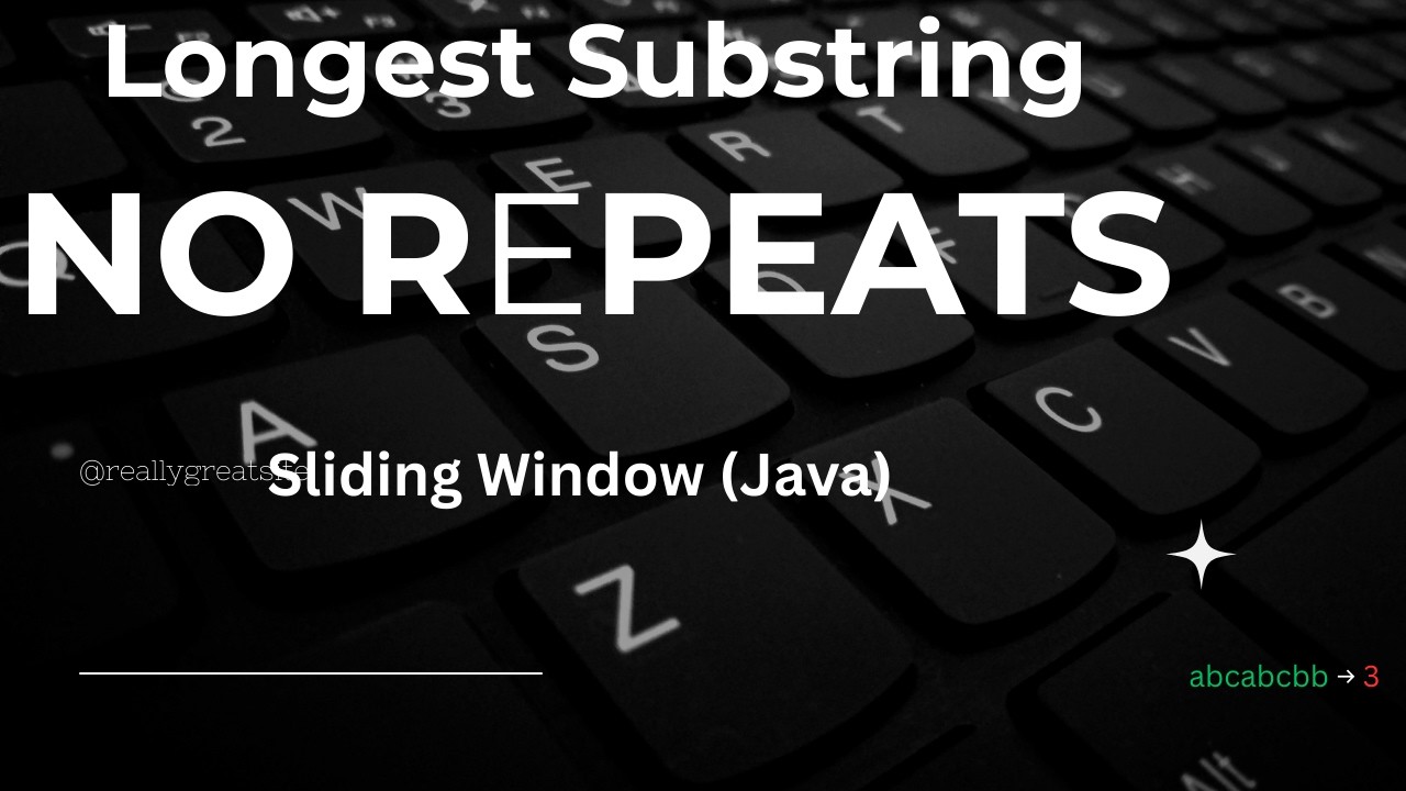 Longest Substring Without Repeating Characters | Sliding Window (HashMap) | Java