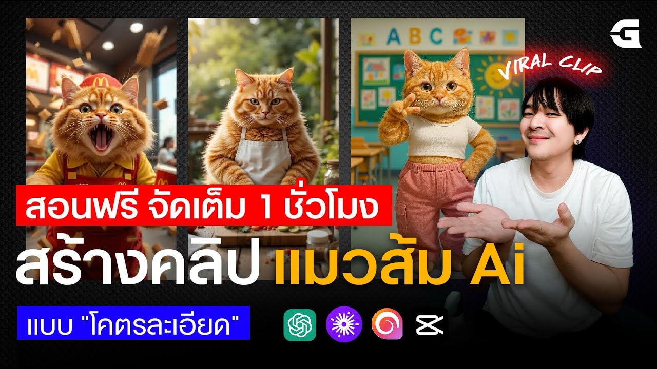 สอนทำคลิปแมวส้มไวรัลด้วย AI แบบง่ายๆ! เนื้อหาจัดเต็ม 1 ชั่วโมง (คอร์สเรียนฟรี)