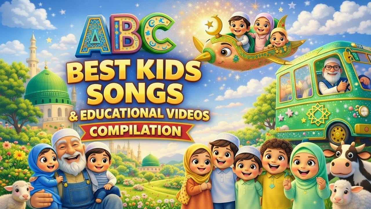 10 Min Compilation Islamic ABC, Caring is Sharing, Wheels on the Bus, Old Ibrahim #islamickids