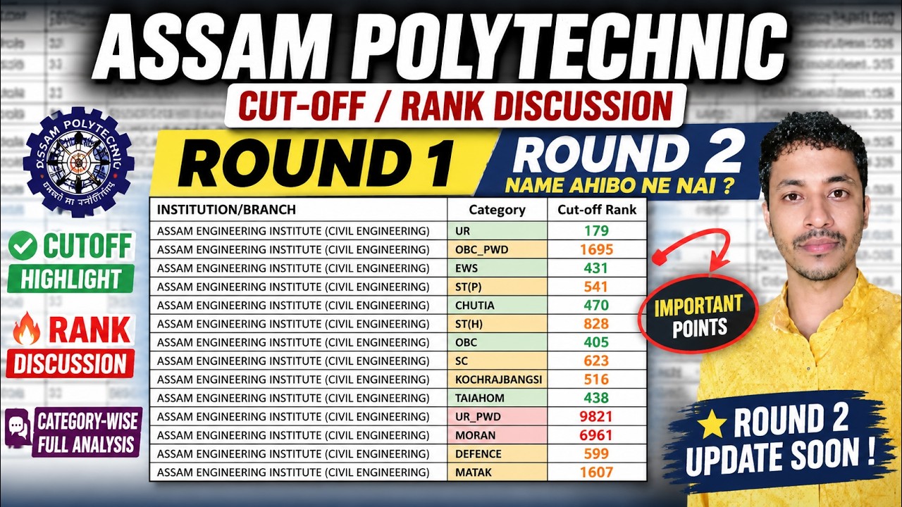 🚨 Will My Name Appear in Polytechnic Round 2? | Assam Polytechnic Cutoff 2026 | Assam Polytechnic...