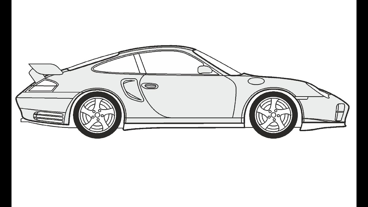 How to Draw a Porsche 911 GT2 / Как нарисовать Porsche 911 GT2