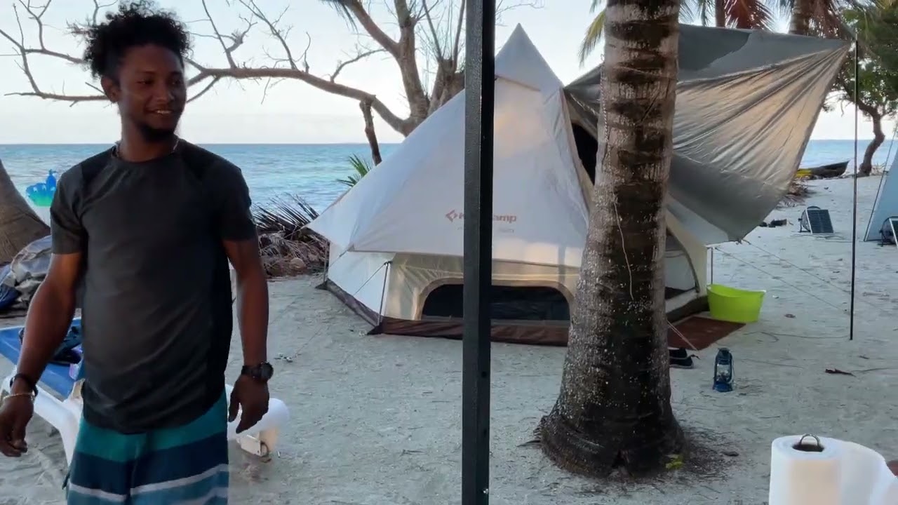 Camping at Moho Caye Belize