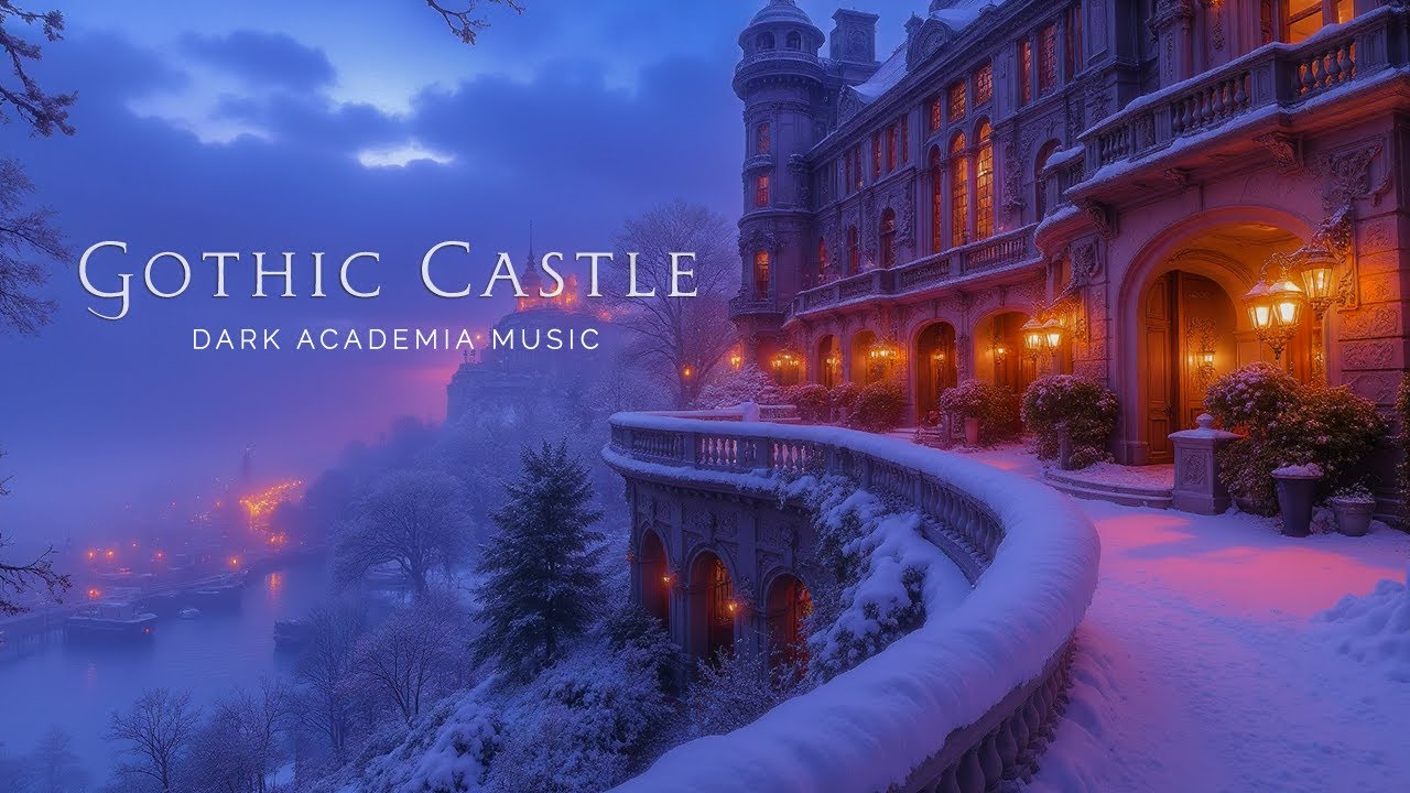 Mystical Winter Scene to the Enchanting Castle | Melancholy Piano & Violin and Mist | Dark Academia