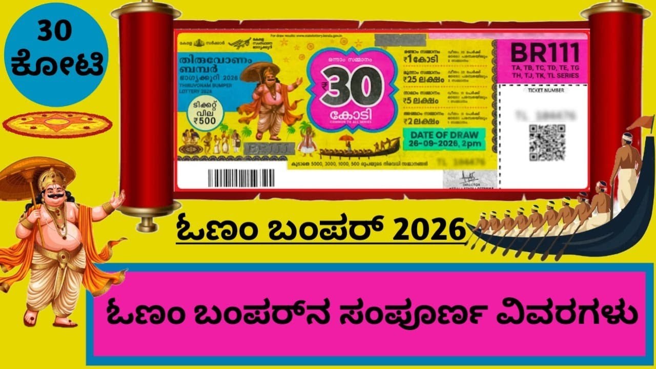 ONAM BUMPER 2026 COMPLETE DETAILS IN KANNADA @kunimalworld