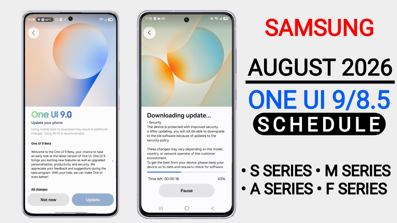 Samsung (S, A, M, F Series) One UI August Update: Schedule for Galaxy S25, S24, S23 Ultra, A35, A...