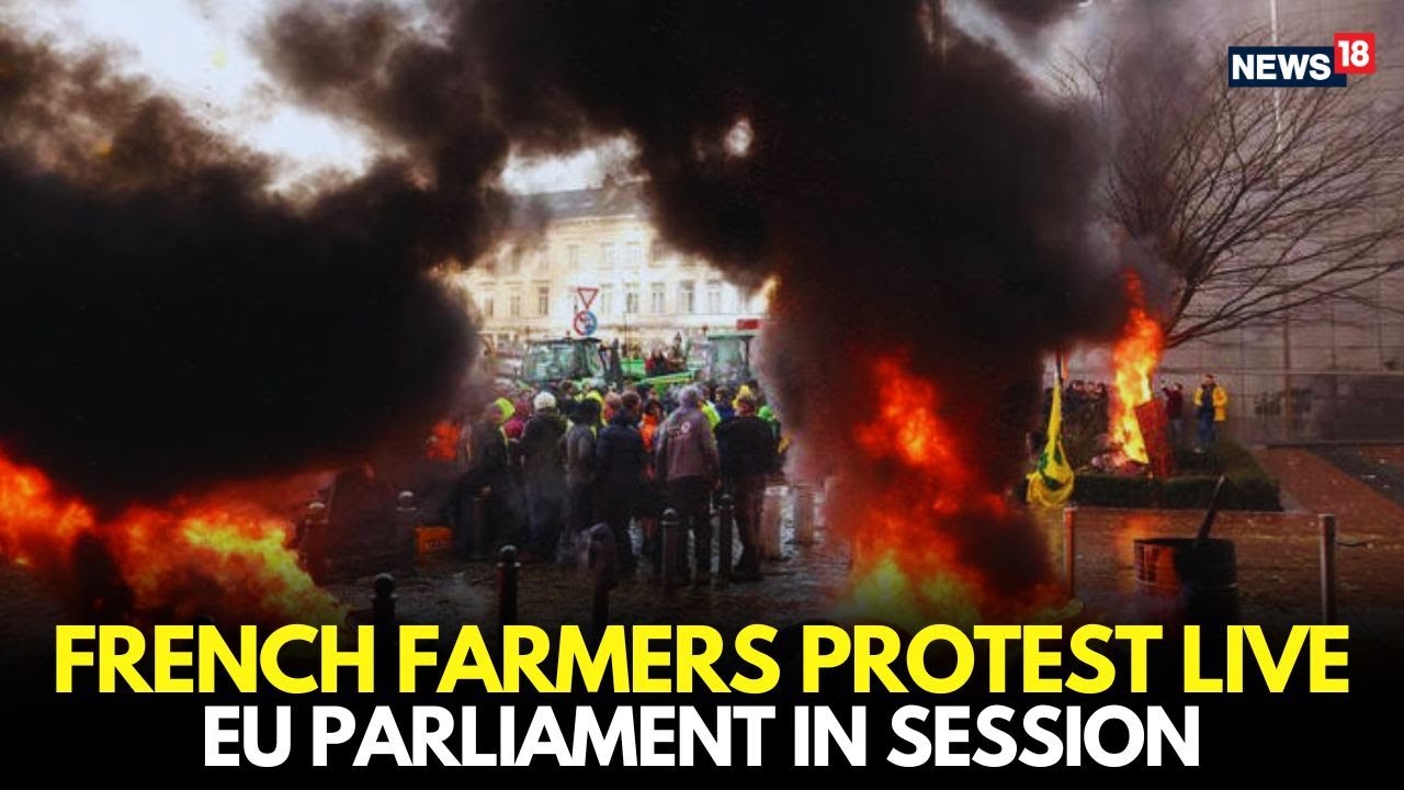 LIVE | French Farmers Protest at EU Parliament in Strasbourg | Trade Deal | Europe News- N18G