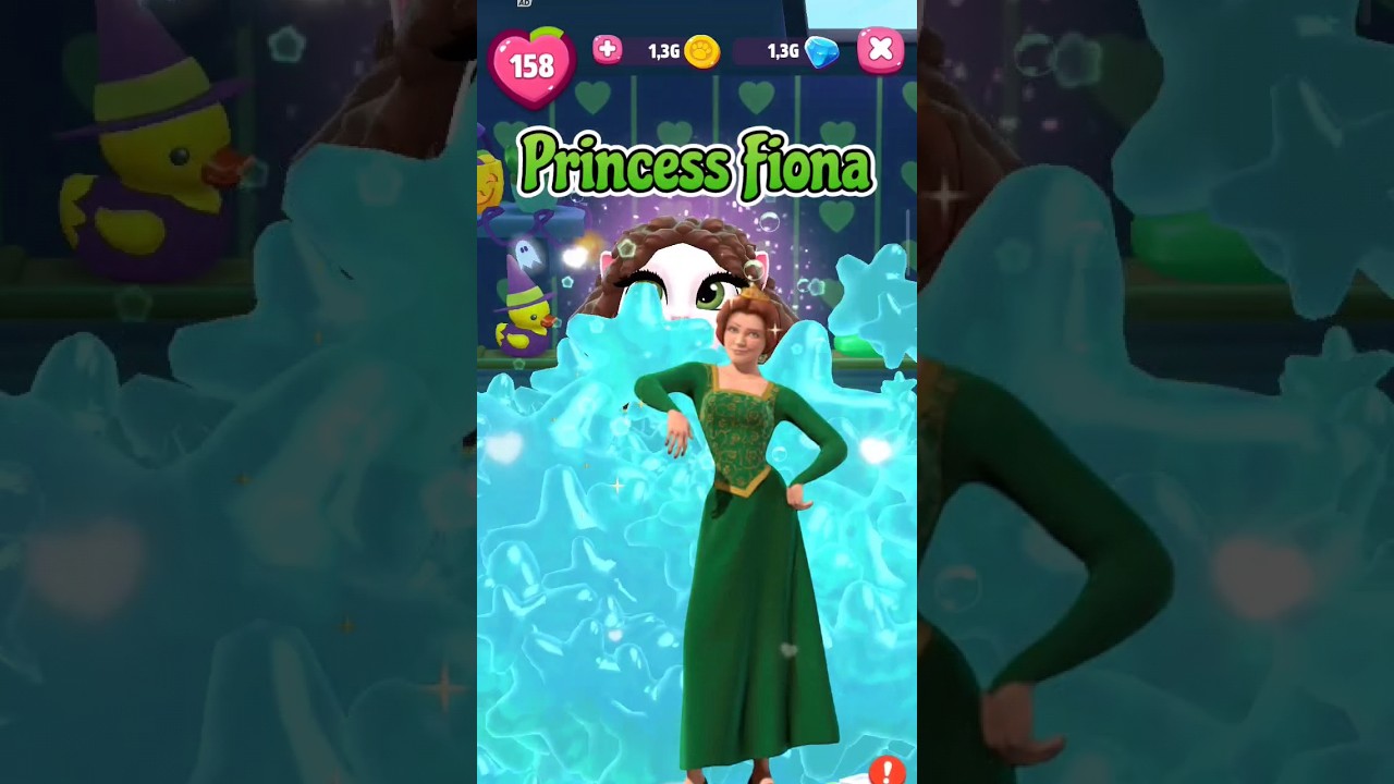 My Talking Angela Cosplay as Princess Fiona #mytalkingangela2 #shortvideo #cosplay #makeover