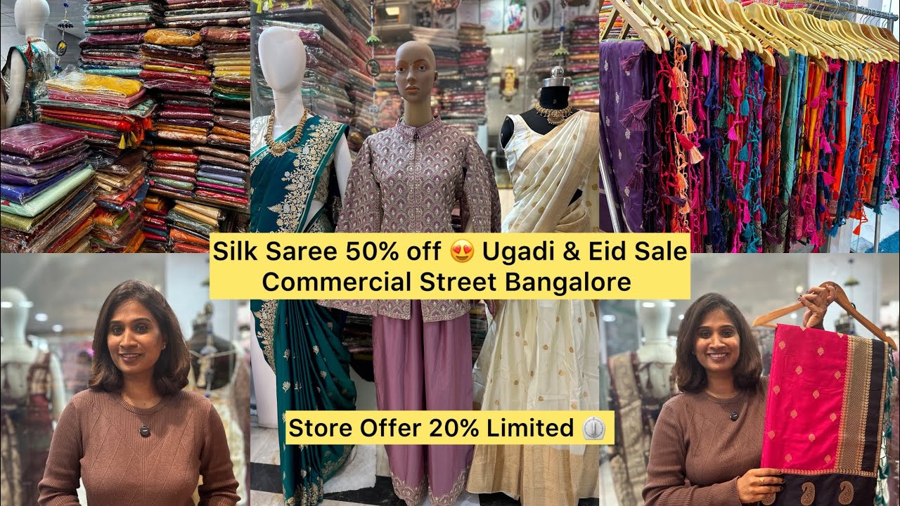Silk Saree’s in Commercial Street Bangalore | ​@knssilksdesigners #sareefashion #designerclothes 