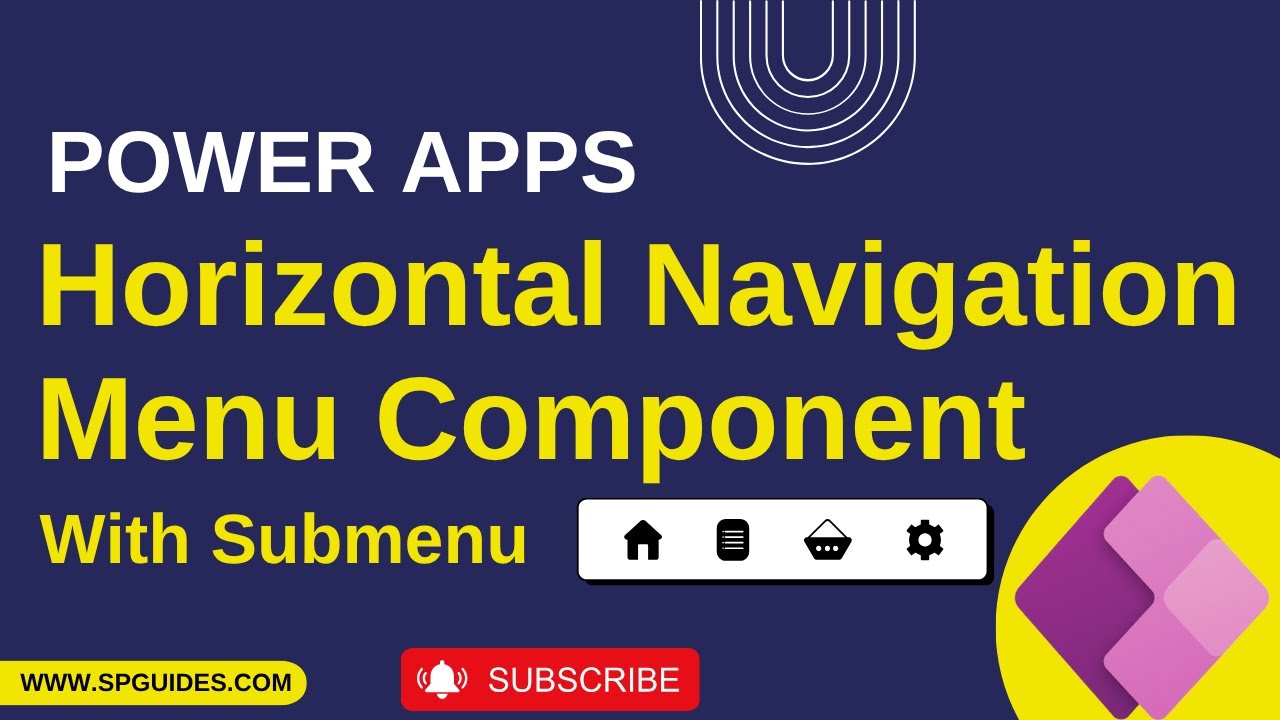 Power Apps Horizontal Navigation Menu Component With Submenu | Horizontal Menu in PowerApps (Navbar)