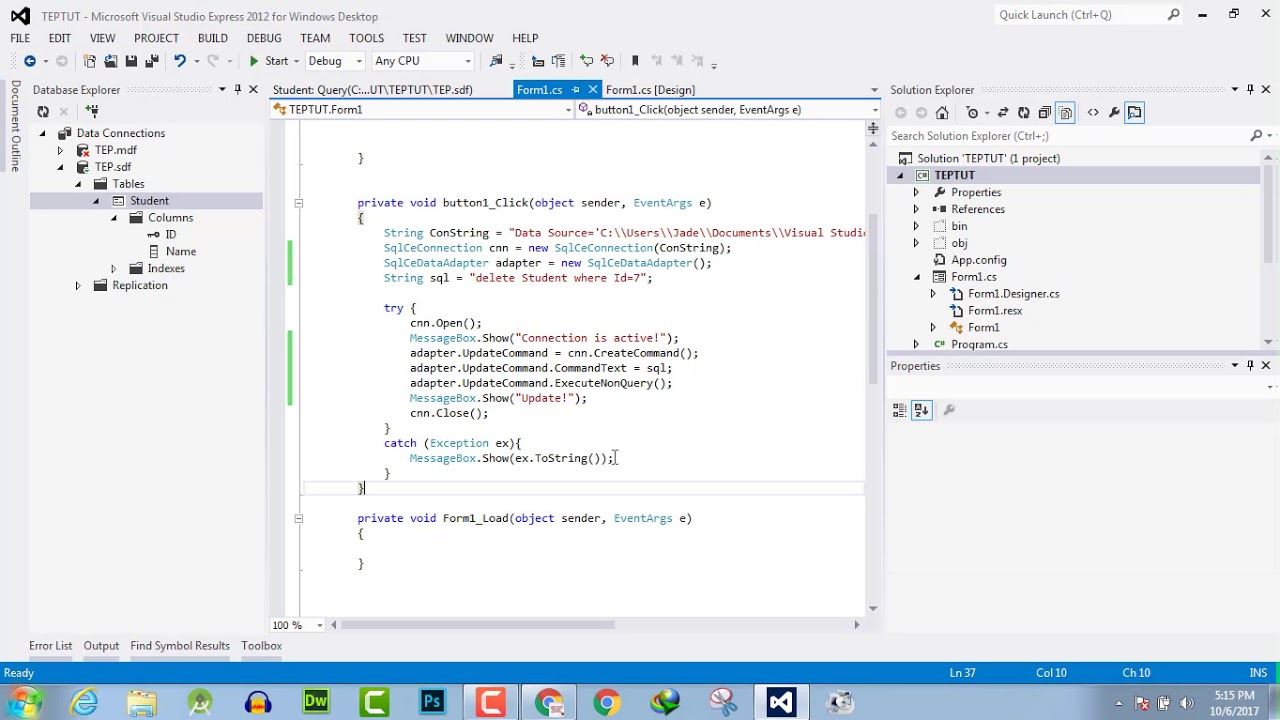 126 - How to Drop Data from Database in C# Windows Form