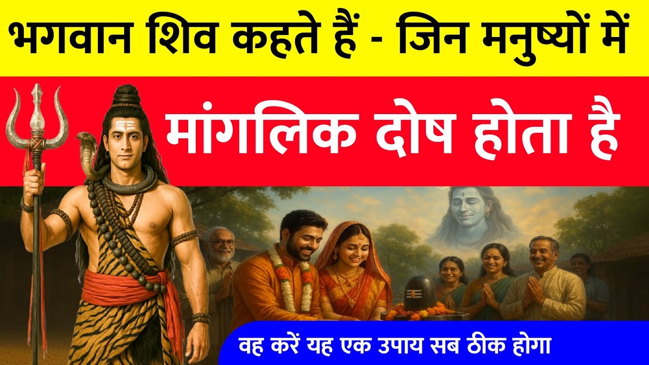 🔴 भगवान शिव कहते हैं, जिन मनुष्यों में मांगलिक दोष होता है,वह करे यह एक उपाय सब ठीक होगा