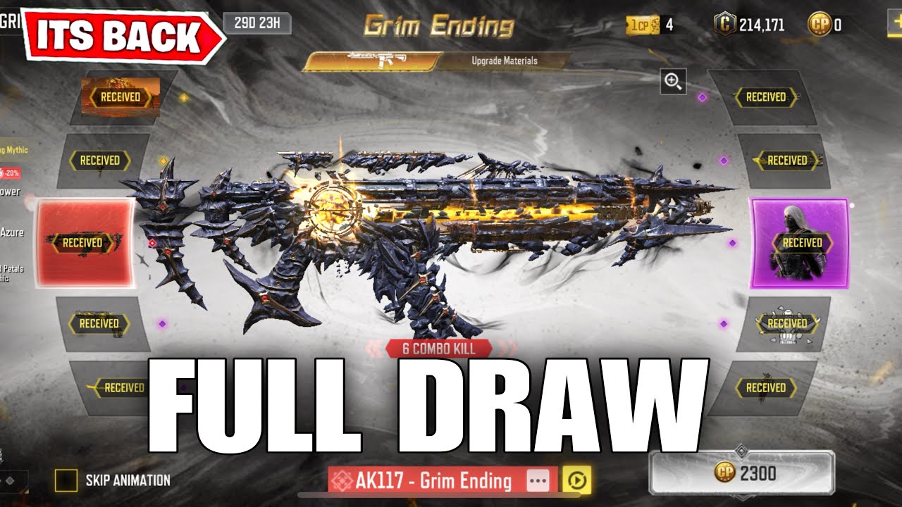 BUYING & MAXING MYTHIC AK117 GRIM ENDING + ALCATRAZ INTENSE GAMEPLAY IN CODM