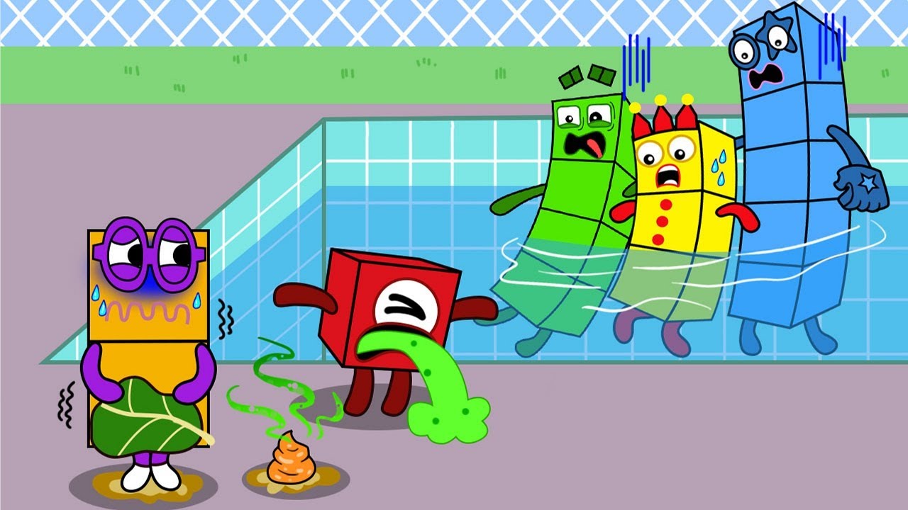 Oh No! What if Numberblocks 2 poops on the Swimming Pool - Numberblocks Funny Animation