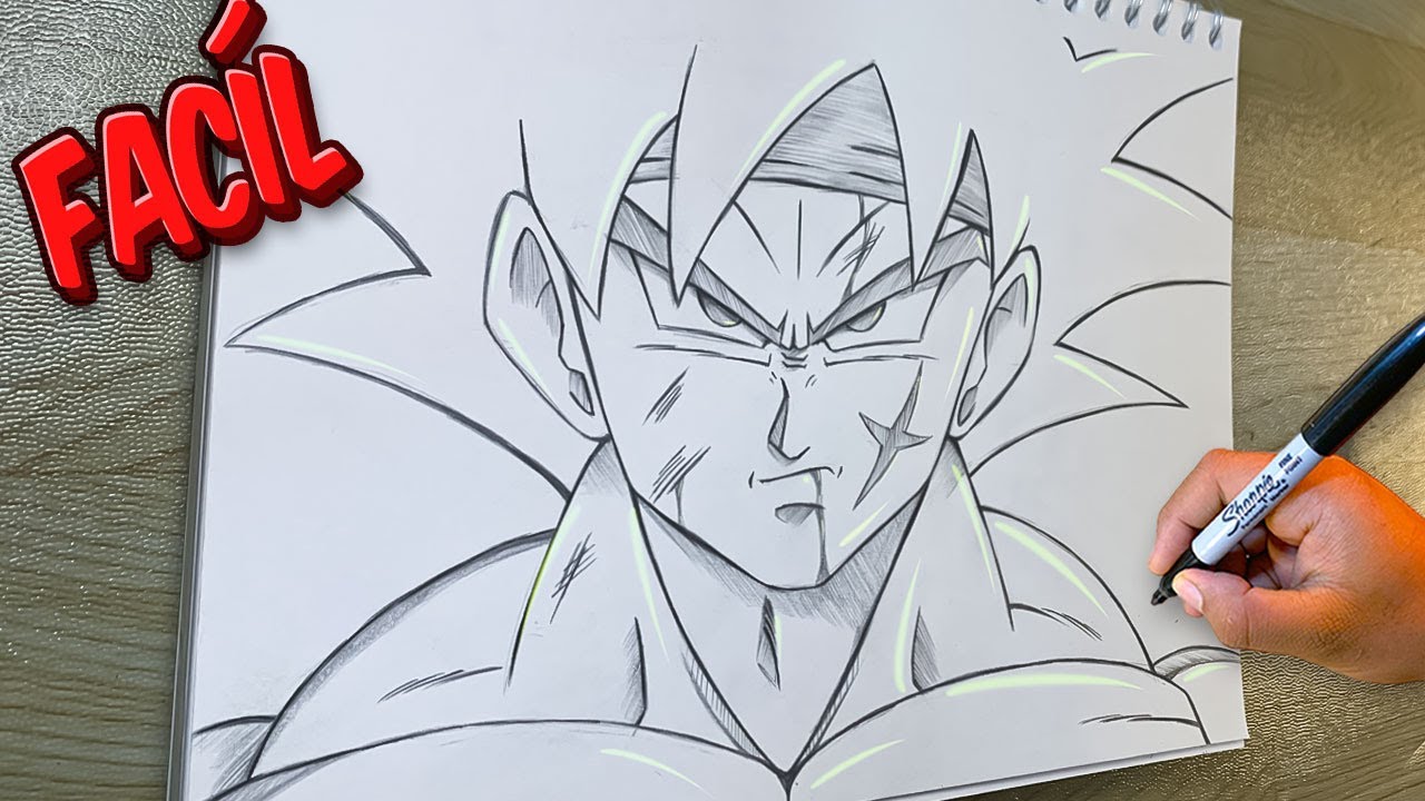 COMO DIBUJAR A BARDOCK Paso a Paso a Lápiz - Dragon Ball Super