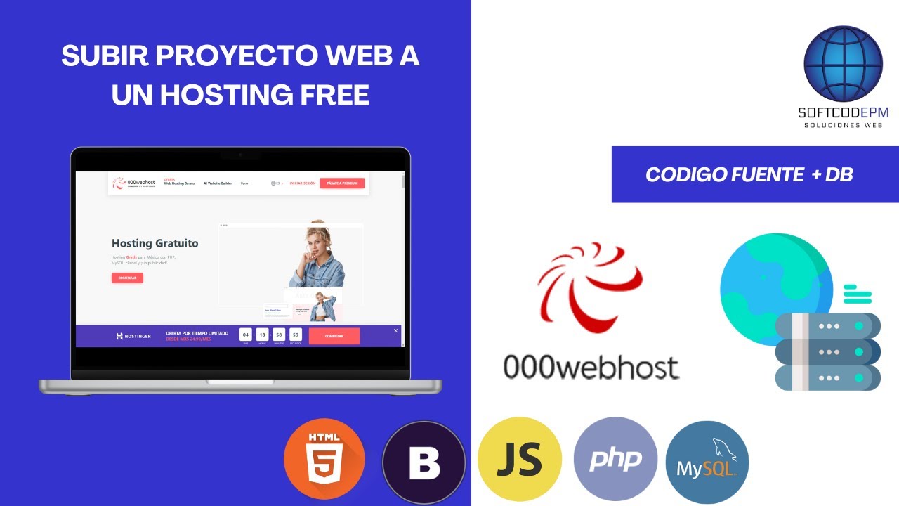 35. Como subir un proyecto web o pagina web y base de datos MySQL a Hosting Gratuito-000WebHost.