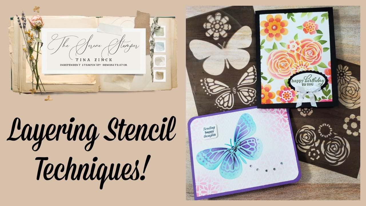 Layering Stencil Techniques | Butterflies & Flowers Layering Decorative Masks