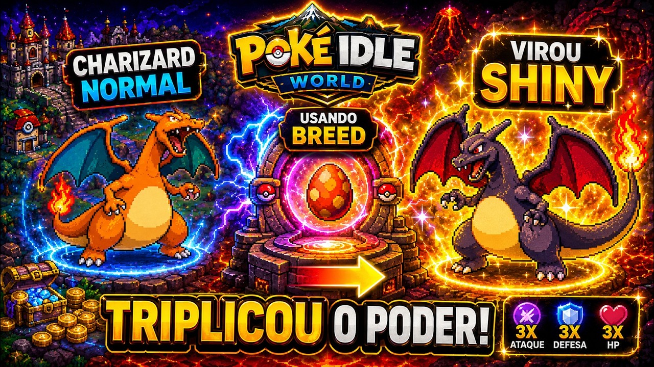 POKE IDLE WORLD: How I turned my Normal Charizard into a Shiny using Breed - TRIPLE THE POWER!