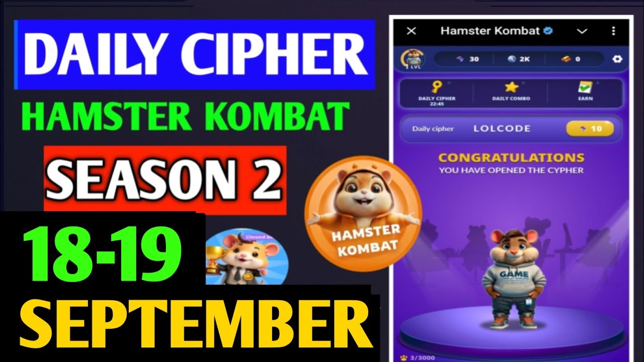 Hamster Kombat Dev Game Daily Cipher 18 September | Hamster Kombat Daily Cipher Code | Daily Combo