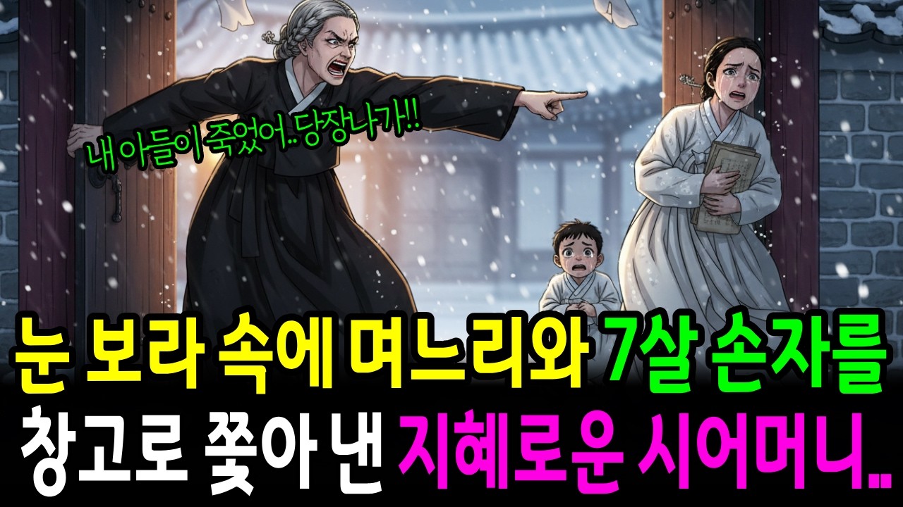 눈보라속 며느리와 7살 손자를 쫓아 낸 현명한 시어머니 민담 야담 이야기