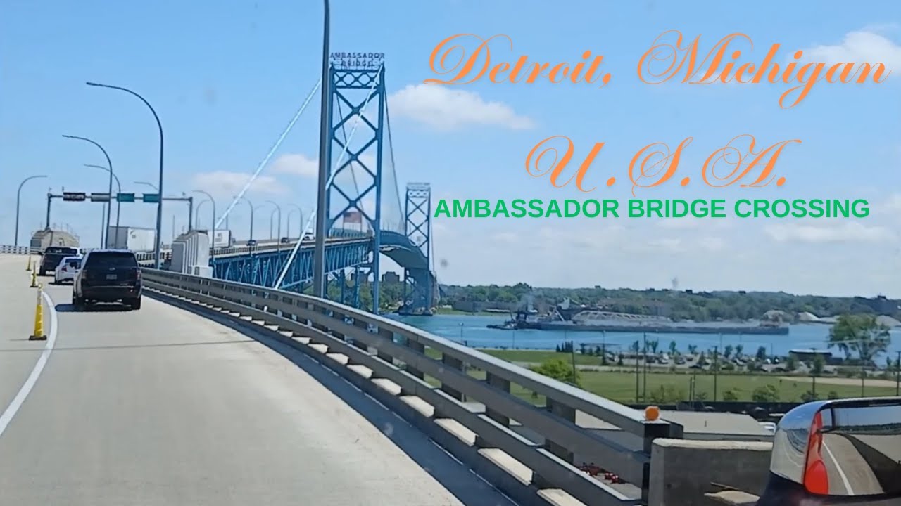 @geographicnewman Beautiful View Of Ambassador Bridge Crossing Into Canada