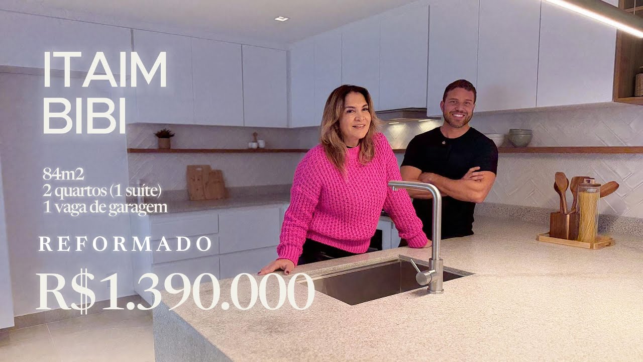 Apartamento reformado com 84 m², 2 quartos sendo 1 suíte à venda no Itaim
