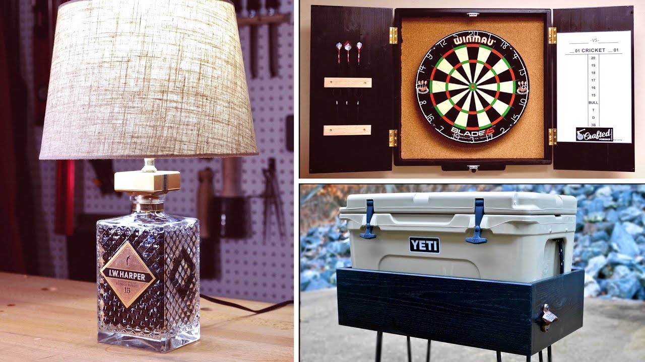 DIY Bottle Lamp, Dartboard Cabinet & YETI Patio Cooler Stand | How To - Woodworking