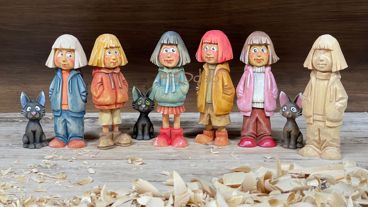 꼬마숙녀 조각하기2 Wood Carving a Little Girl2