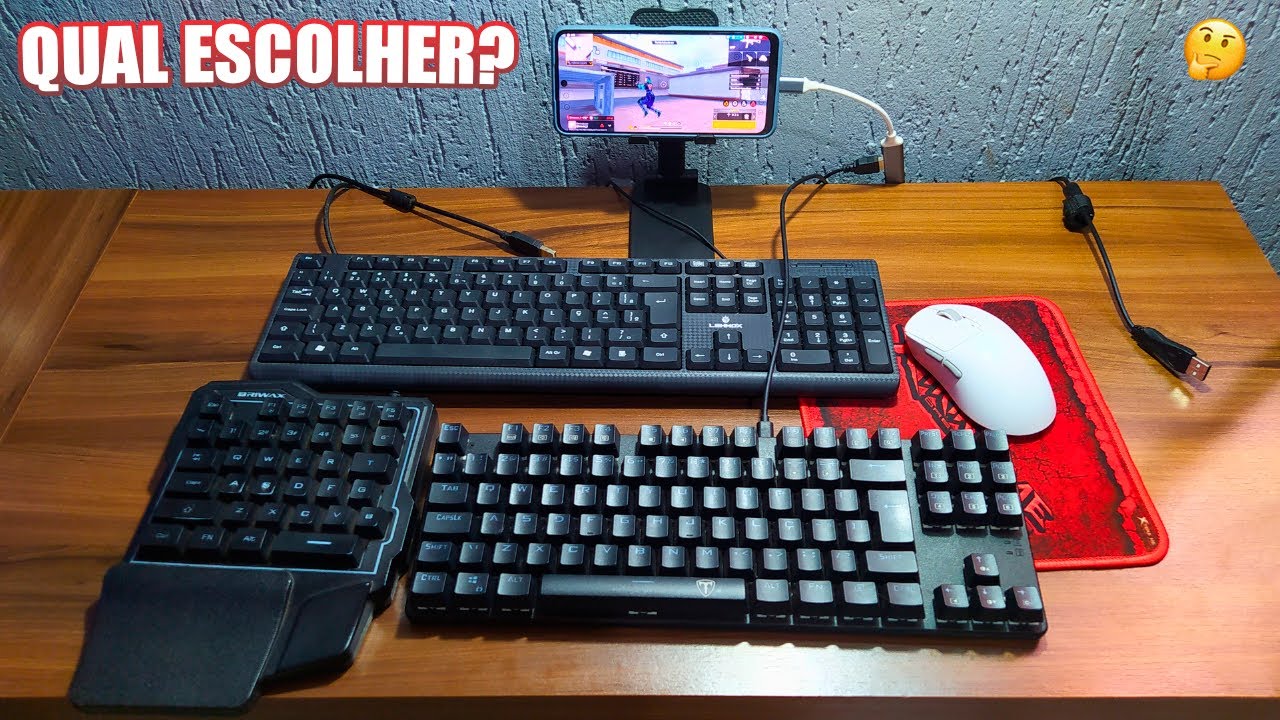 Qual o Melhor Teclado para Mobilador? Membrana, uma mão ou Mecânico? - (shopee)