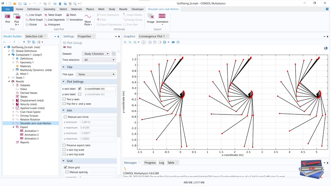 Mechanics of a Golf Swing (COMSOL Multiphysics)