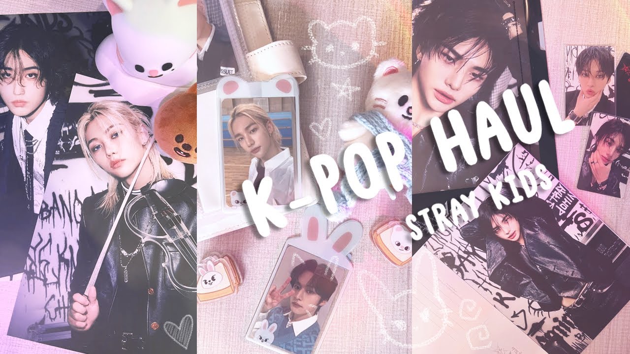 ♡ kpop haul | распаковка карт и мерча | stray kids ♡