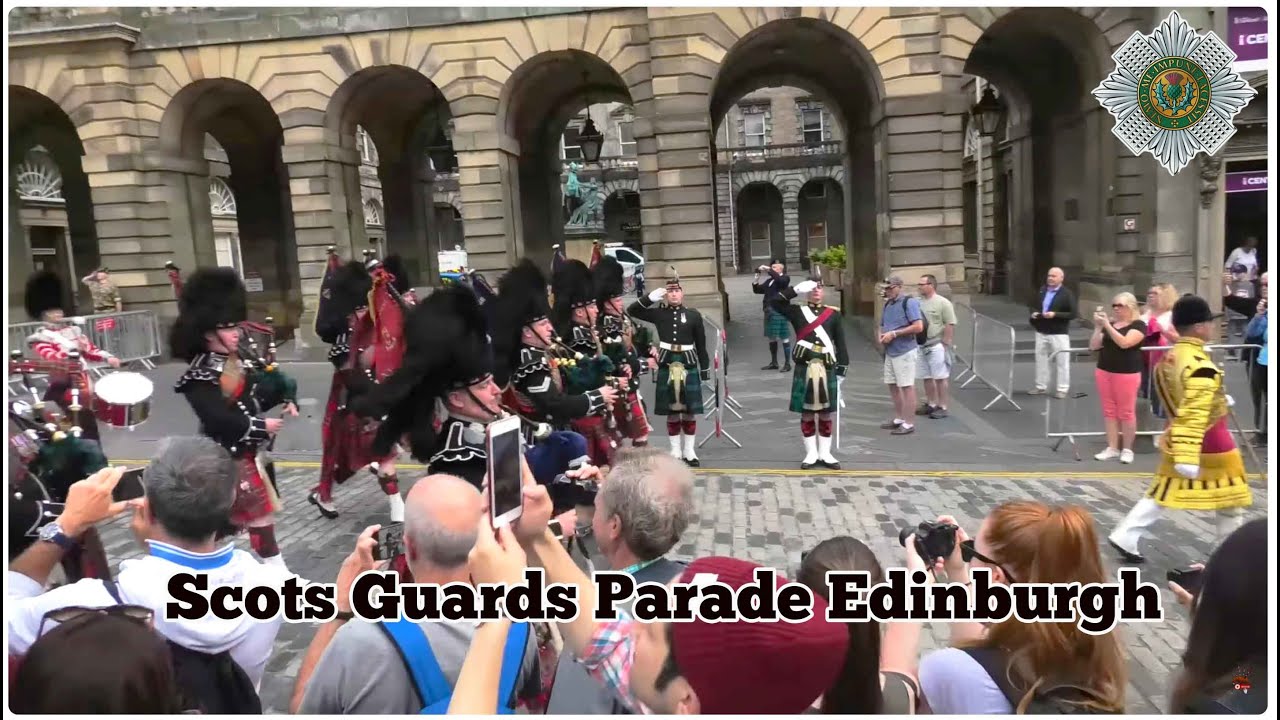 Scots Guards Parade Edinburgh with Crown of Scotland