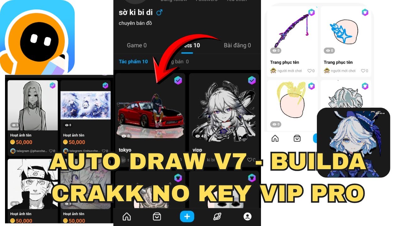 builda auto draw v7 c&aacute;ch tự vẽ si&ecirc;u dễ để đăng b&aacute;n lấy gcoin #autodraw