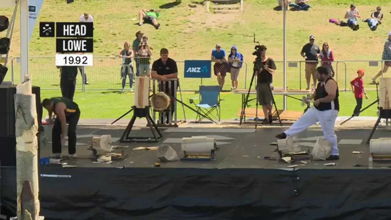 ANZAXE wood chopping action at Hilux New Zealand Rural Games 2015