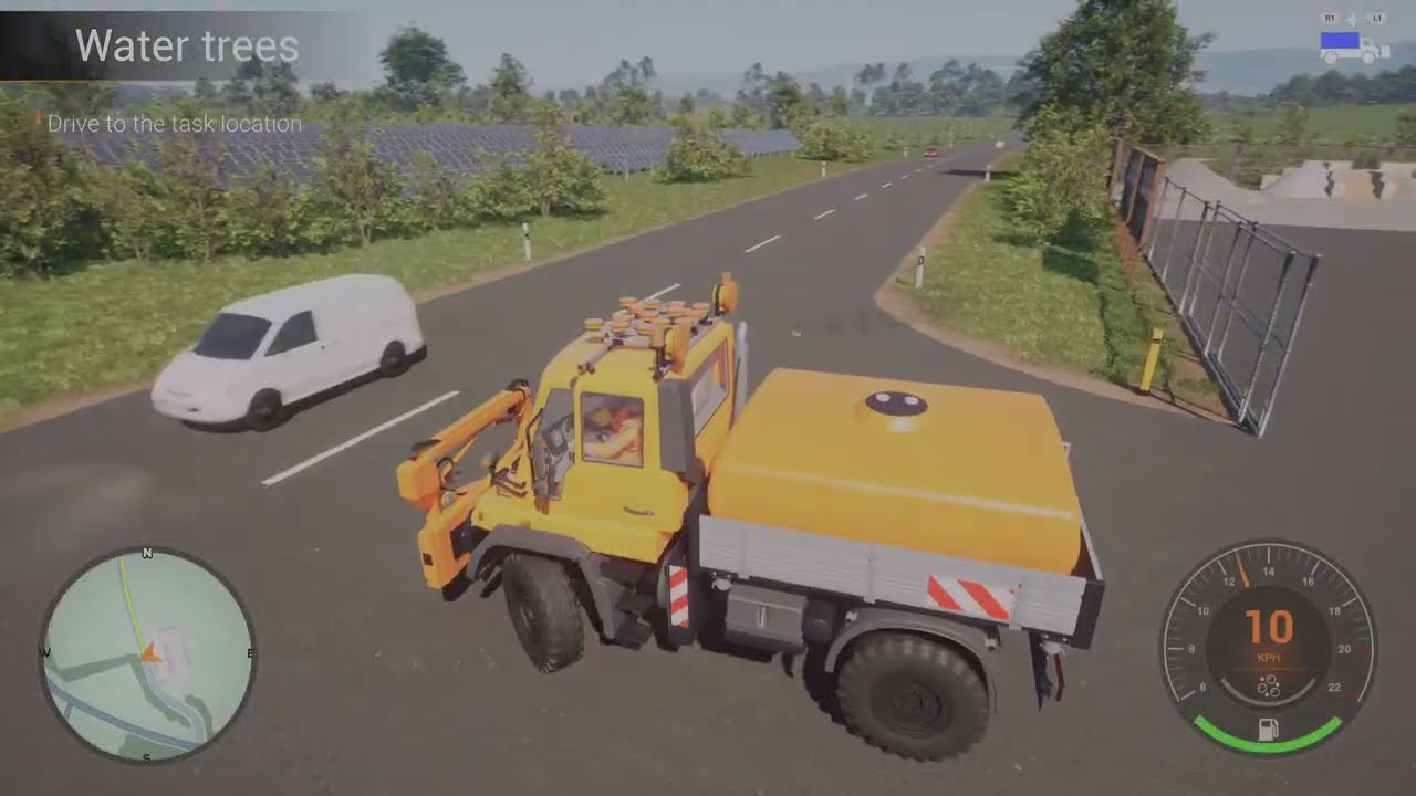 Road Maintenance Simulator 2 - Winter Services Game play PS5 Pro Water trees