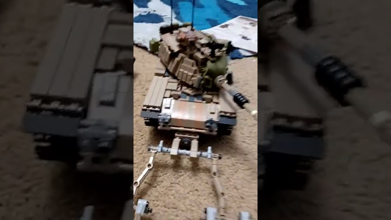 brickmania t64bv mbt next to lego megach m60