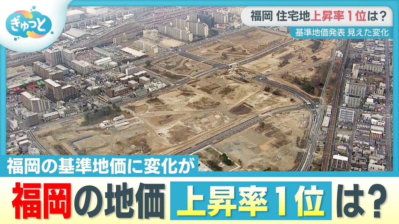 基準地価に変化が！？　地価高騰の福岡　住宅地上昇率１位は？【ぎゅっと】(2025年9月16日OA)