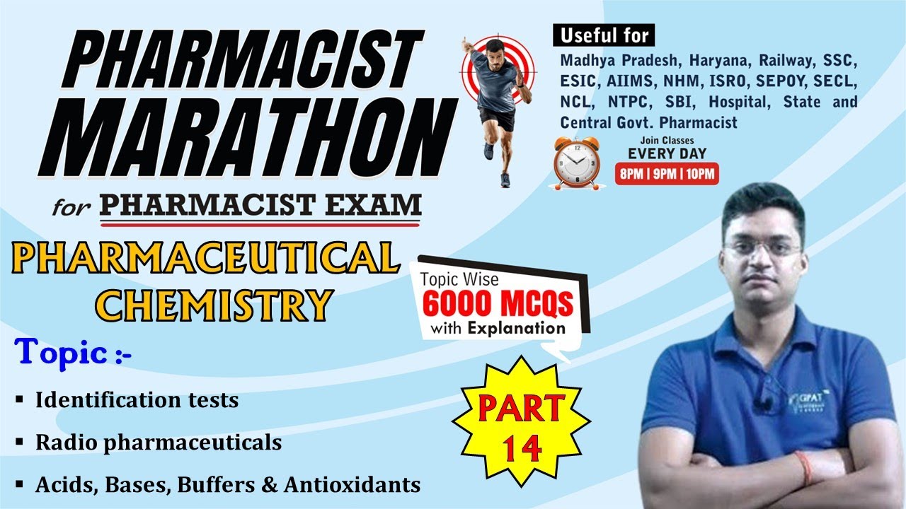 PHARMACIST EXAM MARATHON CLASS -14 | P' Chem (626-675 Questions)| Acid, base & buffer, Antioxidants