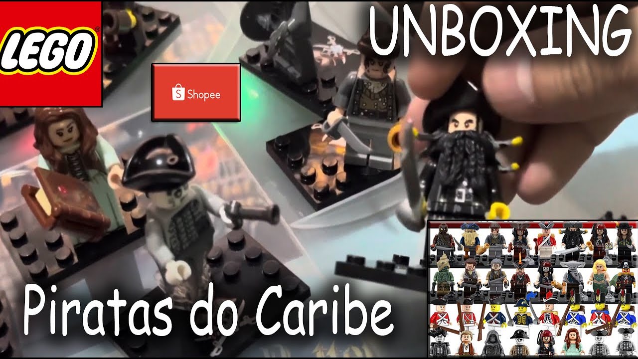 LEGO ShopeE "Piratas do Caribe, 32 personagens, bonecos" , CONSTRUÇÃO COMPLETA 16 UNBOXING-