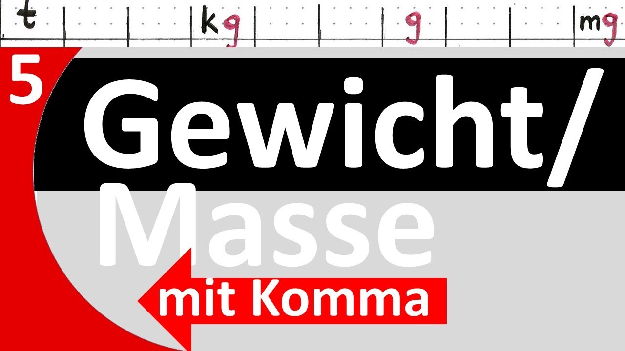 5.Gewicht, Masse mit KOMMA, Umwandlung, Umrechnung mit Tabelle, von KLEINERER Einheit zur GRÖSSEREN
