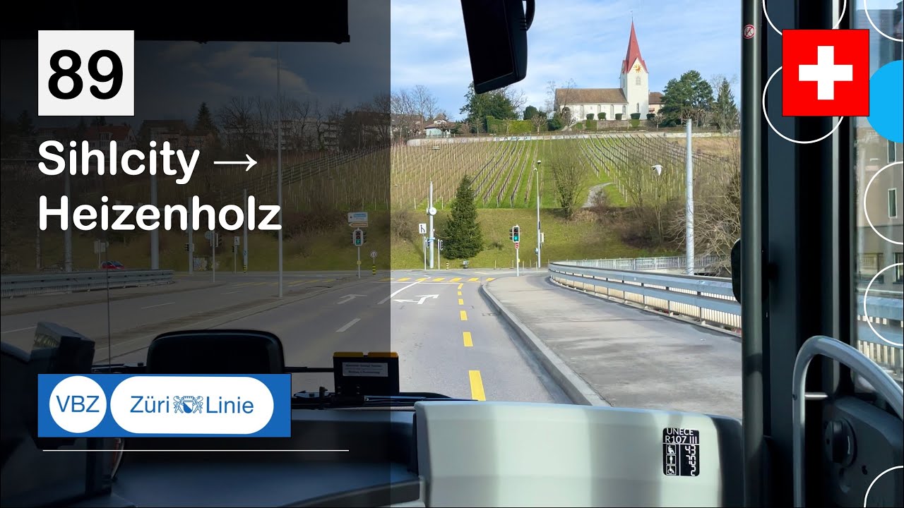 [4K] 🇨🇭 Cab Ride: VBZ ZÜRICH BUS | 89: Sihlcity → Heizenholz | MAN Lion's City 18 E Elektrobus