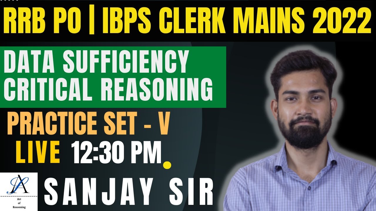 RRB PO | IBPS CLERK MAINS LEVEL PUZZLE |  DATA SUFFICIENCY | CRITICAL REASONING | SANJAY SIR