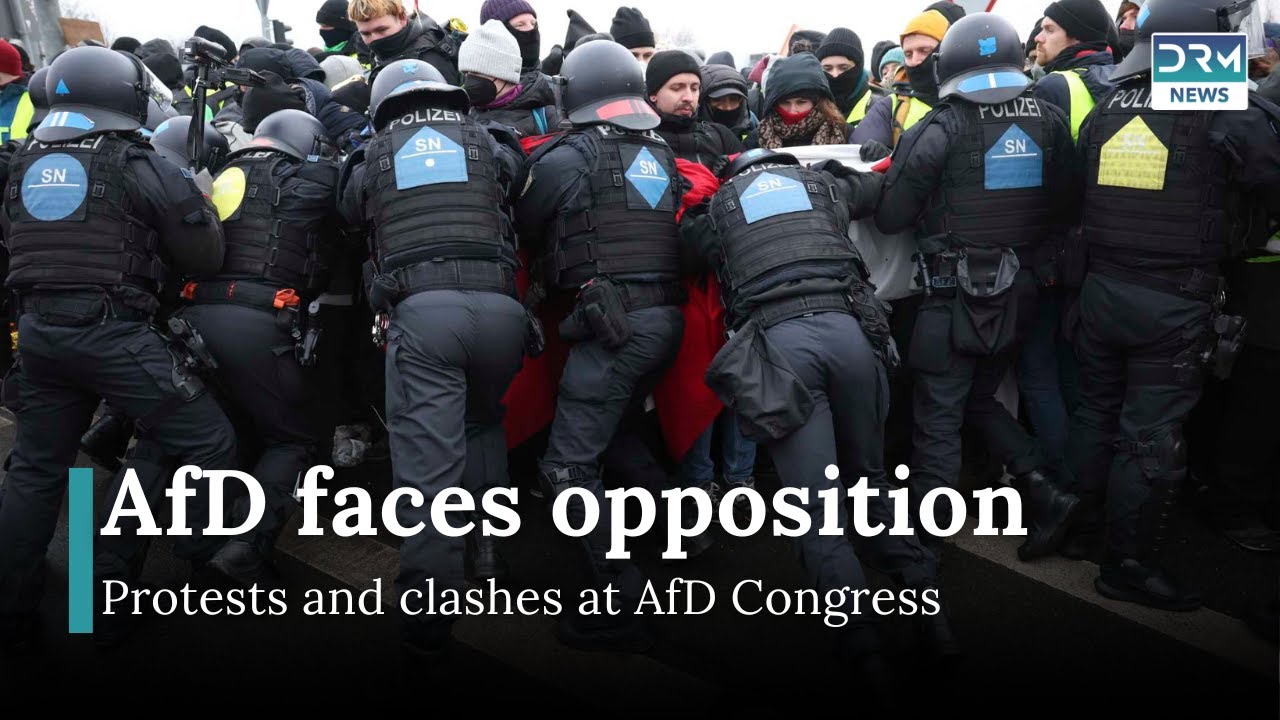 Protesters Clash with Police Outside AfD Party Congress | DRM News | AC1B