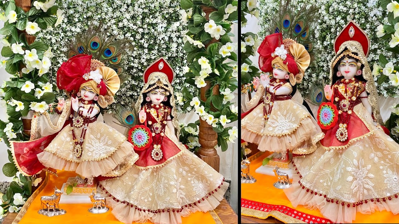 राधा कृष्णा जन्माष्टमी का अद्भुत शृंगार॥Radha krishna janmashtami Shringar#radhakrishna #janmashtami