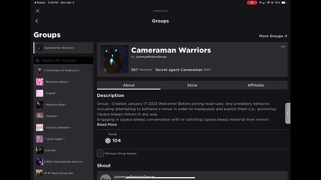 (Streaming for a little bit) join my group Cameraman Warriors if your a skibidi fan I&rsquo;m not using ya
