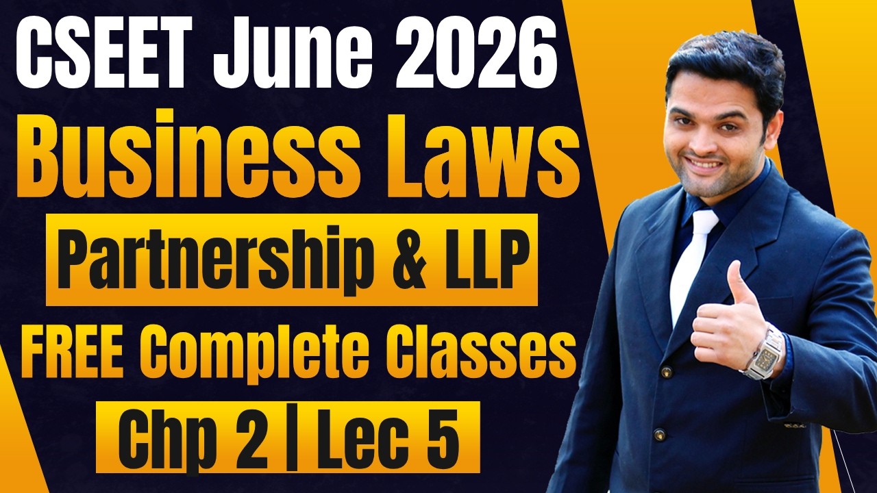 FREE CSEET Business Laws Classes | Law of Contracts | Lecture 26 | CSEET June 2026 FREE Classes