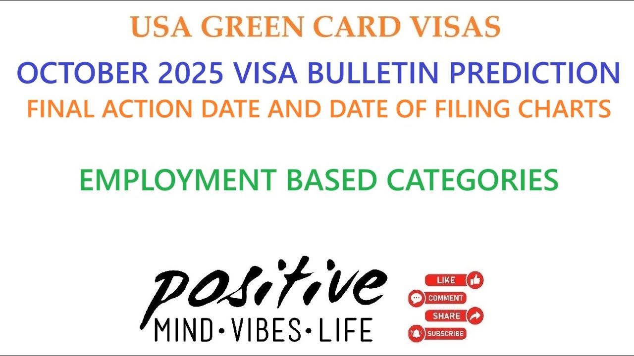 OCTOBER 2025 VISA BULLETIN PREDICTIONS - USA GREEN CARD - *EB* PRIORITY  DATE MOVEMENTS